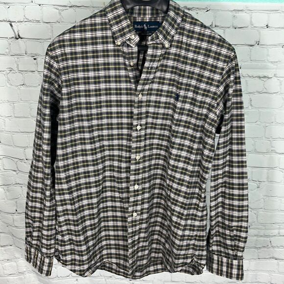 Ralph Lauren custom fit button down classic plaid print for the holidays sz L - Picture 3 of 7